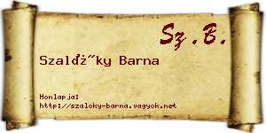Szalóky Barna névjegykártya