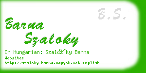 barna szaloky business card